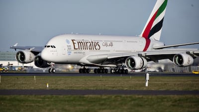 Emirates' two-class A380 lands in Copenhagen. Courtesy Emirates