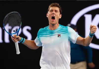 Australia's Matthew Ebden celebrates beating John Isner of the United States in their first-round match at the Australian Open. Issei Kato / Reuters