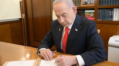 Israel's Prime Minister Benjamin Netanyahu signs an agreement recognising Somaliland as an independent state. Photo: Office of the Prime Minister of Israel /X