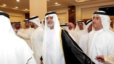 Sheikh Nahyan Bin Mubarak, Minister of Culture, Youth and Community Development, meets artists and writers. Jeffrey E Biteng / The National