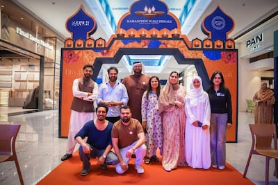 Bader Ali Habib and Sakina Suhail with other Saanjh members at an event in Dubai. Photo: Saanjh
