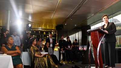 Lea Salonga speaks at the event.