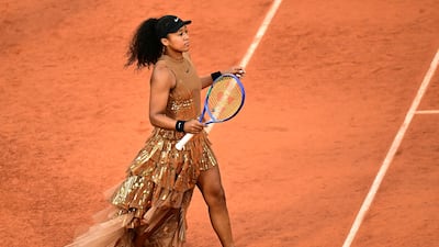 Japan's Naomi Osaka walks on court before her match against Aryna Sabalenka in the French Open at Roland-Garros in Paris. AFP