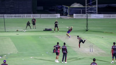 Players practice at the new Tolerance Oval in Abu Dhabi. All photos by Khushnum Bhandari / The National