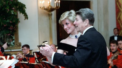 Mr Reagan dances with Princess Diana, Princess of Wales, at a dinner in 1985. Photo: White House