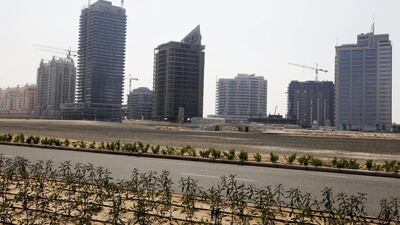 There is ongoing construction in Dubai Sports City. Sarah Dea / The National