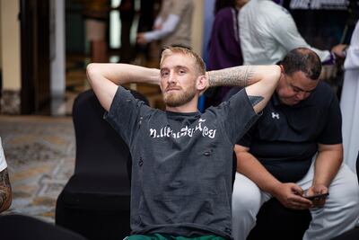 Samuel Bark in relaxing mood at the UAE Warriors 49 & 50 launch. Photo: UAE Warriors