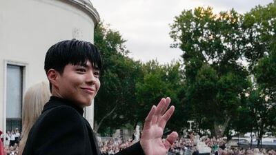 Park Bo-gum greets fans before the show. AP