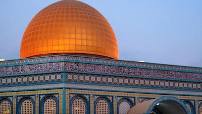Dawn at the Masjid Bani Hashim mosque. Victor Besa/The National