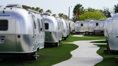 Some SpaceX employees stay in Airstream trailers parked near the complex in Boca Chica.