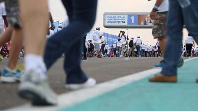 Imperial College London Diabetes Centre’s WALK 2014 at Yas Marina Circuit. (Irene García León / The National)