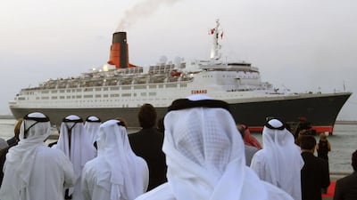 The QE2 arriving in Dubai in November 2008. Randi Sokoloff / The National