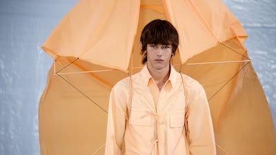 A model at Craig Green's menswear spring/summer 2023 show during Paris Fashion Week. Getty Images