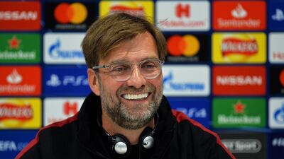 Jurgen Klopp speaks to the media ahead of Liverpool's Champions League semi-final, second leg against Barcelona. EPA