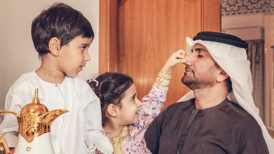 Issam, 50, is a businessman and father of twins Amira and Sultan who are 3 years and 5 months old. Photo: Mainak Biswas / Swedish Embassy Abu Dhabi