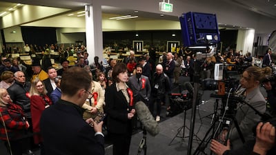 Deputy Labour Party leader Lucy Powell speaks to the media. Reuters