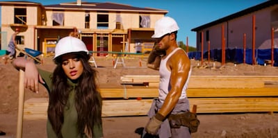 Sam Asghari and Camila Cabello in Fifth Harmony's 'Work From Home' video. YouTube