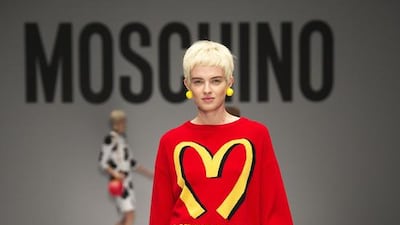 A McDonalds-inspired outfit from Moschino's autumn/winter collection (Courtesy: Moschino)