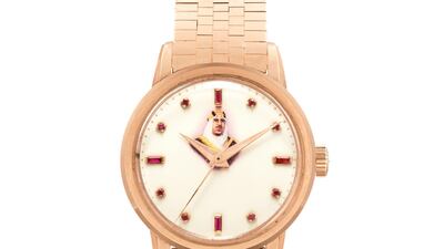 A Patek Philippe watch featuring a portrait of King lbn Saud, at Sotheby's.