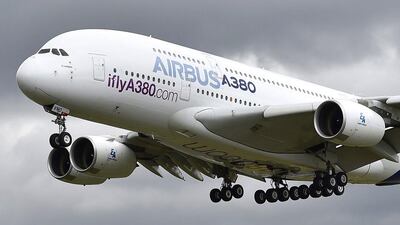 An Airbus A380 during a flight demonstration at the Farnborough International Airshow, in Farnborough, Britain, last month. Emirates is the world's biggest operator of the world's biggest passenger plane and today announced it will deploy one of its double-deckers on its Dubai to Guangzhou route from next month Hannah McKay / EPA