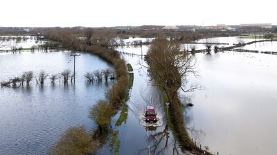 Heavy rainfall caused flooding near Sileby in Leicestershire on Tuesday. PA