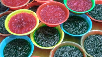 Pichi-pichi is a dessert made of steamed cassava flour balls mixed with sugar and lye. It is often flavoured with pandan leaves and served rolled in freshly grated coconut and cheese