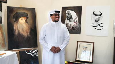 Ahmed Al Dosari discovered he had a talent for painting using coffee beans by happy accident. He hopes to display his artwork in a gallery some day. Anna Nielsen for The National