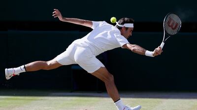 Reigning men's champion Roger Federer is first on Centre Court against Dejan Lajovic at 4pm UAE time. Kirsty Wigglesworth / AP Photo