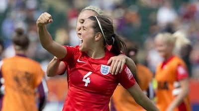England's Fara Williams celebrates her winning goal against Germany on Saturday in the Women's World Cup third-place match. Jason Franson / The Canadian Press / AP / July 4, 2015