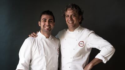 Chef Salvo Sardo, left, and chef Giorgio Locatelli. Courtesy Atlantis, The Palm