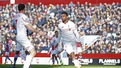 Daniel Sturridge, right, and Roberto Firmino scored as Jurgen Klopp’s side dominated the first European meeting between the two Premier League giants, and Sturridge says Liverpool’s mindset will not change despite their healthy advantage. Reuters / Carl Recine