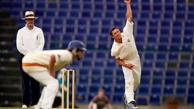 Simon Kerrigan, seen here in action at Zayed Cricket Stadium in Abu Dhabi in March, could be playing his first Test at The Oval if England opt for two spinners. Christopher Pike / The National