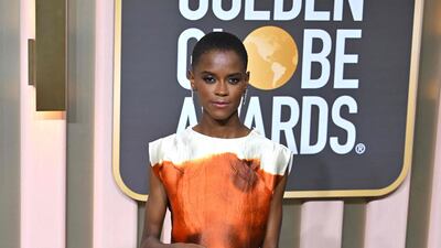 Letitia Wright wears Prada. AFP