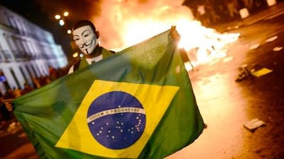 Brazilians are out on the streets in the bigger cities to condemn cost of living, corruption and high crime rates.