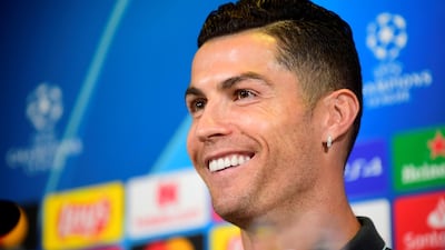 Juventus' Cristiano Ronaldo speaks to reporters during a press conference ahead of the match against Lokomotiv Moscow. Reuters