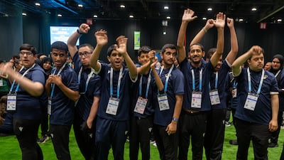 Athletes arrive for the opening ceremony of the Special Olympics UAE Games at Adnec in Abu Dhabi. Ryan Lim / The National