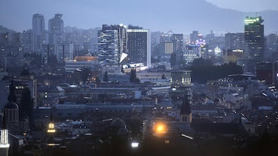 The tragedy happened in a holiday cottages some 150kms from Sarajevo, pictured. Bloomberg