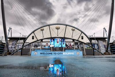 Feature on Manchester City FC at the Etihad complex and Manchester city centre. PIC shows Etihad complex.