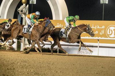 Immortalised, ridden by Tadhg O’Shea, won at Meydan on Saturday. Antonie Robertson / The National