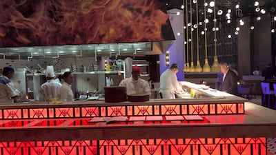 The interiors of Hell's Kitchen are bright and modern, with the kitchen designed to look like the TV show kitchen. Melinda Healy / The National