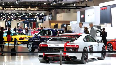 An Audi R8 LMS GT4, which will be making its second-ever appearance at the Dubai 24H in January. Chris Whiteoak / The National