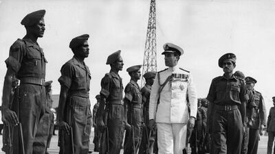 28th March 1947: Lord Mountbatten, 1st Earl Mountbatten of Burma (1900-1979), takes the salute from the Governor General's bodyguard at Viceroy House in New Delhi, as he takes up his position as Viceroy of India. Colonialism was a significant feature of the world map even less than a 100 years ago. Getty