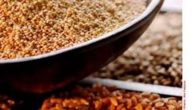 Quinoa, top left, is often thought of as a grain, but is, in fact, the highly nutritious seed of the chenopodium quinoa plant, originally found in South America.