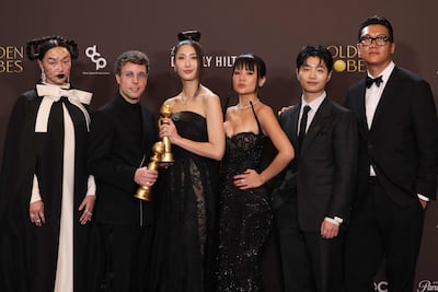 KPop Demon Hunters team take home two Golden Globe awards. AFP