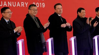 Tesla chief executive Elon Musk attends the Tesla Shanghai Gigafactory groundbreaking ceremony in Shanghai, China January 7, 2019. Reuters