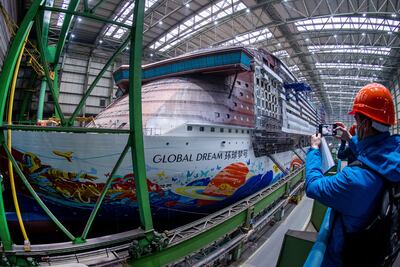 The cruise ship is currently under construction. AP