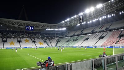Empty stands during the Italian Serie A match between Juventus and Inter Milan. EPA