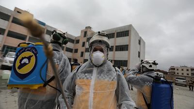 Syrian volunteer group The White Helmets have been disinfecting schools in the Aleppo countryside as part of efforts to contain coronavirus. Courtesy: The White Helmets.