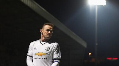 Wayne Rooney of Manchester United looks on during the EFL Cup third-round match against Northampton Town at Sixfields on September 21, 2016 in Northampton, England. Laurence Griffiths / Getty Images