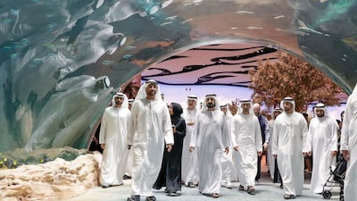 Sheikh Mohammed bin Rashid, Vice President and Ruler of Dubai, tours the water basin, which contains 25 million litres of water